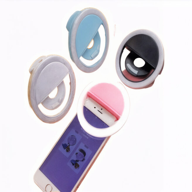 Ring Light Clip para Selfie com LED – Universal para Celular (Cores Sortidas) – Iluminação Perfeita para Fotos