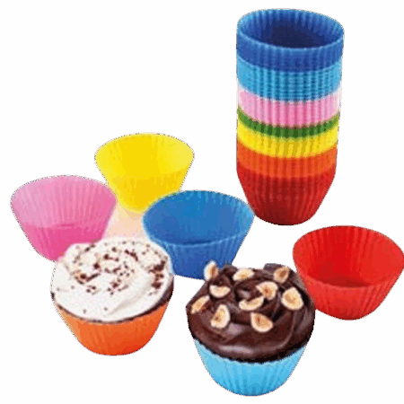 Conjunto 12 Formas de Silicone para Mini Cupcake, Bolo, Muffin e Pão de Queijo – Assadeira para Airfryer e Forno – BM-F956