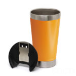 Copo Térmico Inox com Tampa e Abridor 473 ml - Laranja (Personalizado)