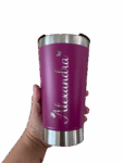 Copo Térmico Inox Personalizado 473 ml com Tampa e Abridor – Roxo – Design Sofisticado