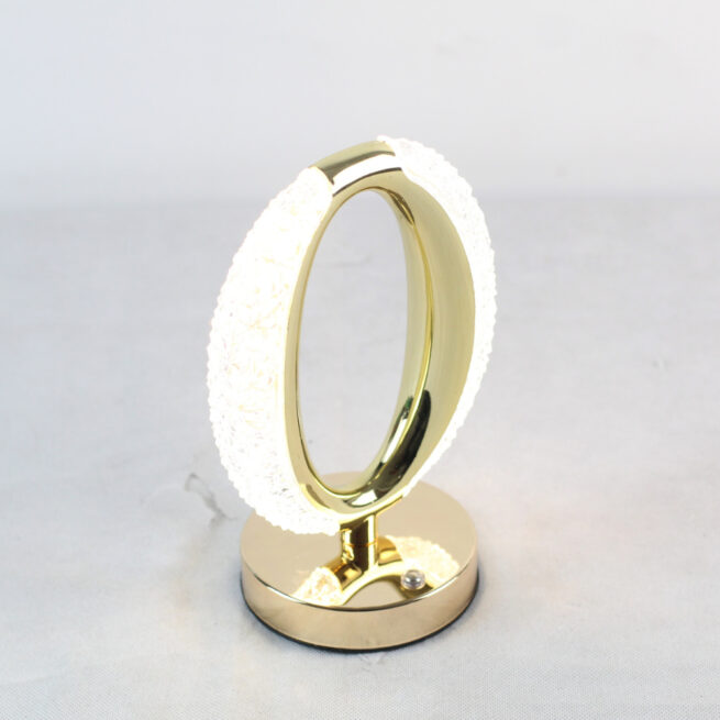 Luminária Abajur Cristal LED Touch Recarregável USB – Modelo SOL – Bivolt