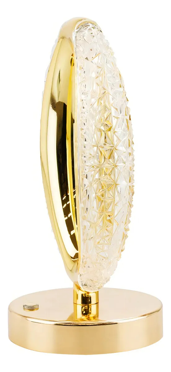 Luminária Abajur Cristal LED Touch Recarregável USB – Modelo SOL – Bivolt