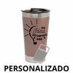 Copo Térmico Inox Personalizado 473 ml com Tampa e Abridor – Cor Rosê – Design Elegante