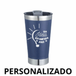 Copo Térmico Inox 473 ml com Tampa e Abridor – Azul Escuro Personalizado – Design Funcional