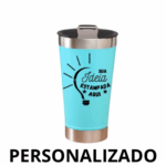 Copo Térmico Inox Personalizado 473 ml com Tampa e Abridor – Verde Água – Moderno e Funcional