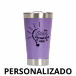 Copo Térmico Inox Personalizado com Tampa e Abridor (473 ml) – Violeta