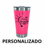 Copo Térmico Inox 473 ml com Tampa e Abridor – Pink Personalizado – Ideal para o Dia a Dia