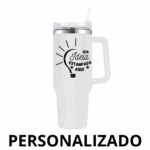 Personalizado - Copo Caneca Térmica Inox 1200 ml com Alça e Canudo – Branco – Praticidade e Design