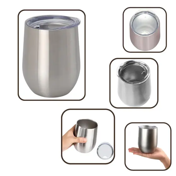 Copo Cuia Térmico Inox 360 ml Normal com Tampa Antivazamento – Prata – Simplicidade e Durabilidade