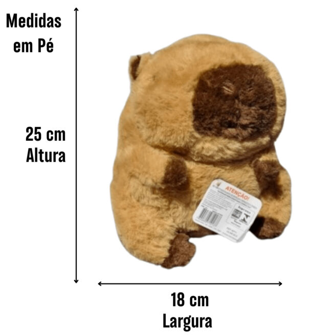 Mochila de Pelúcia Pequena Estilo Capivara com Zíper – Conforto e Estilo