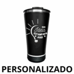 Copo Térmico Bluetooth Personalizado 420 ml com Tampa e Abridor – Preto Moderno