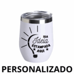 Copo Cuia Térmico Inox 360 ml com Tampa Antivazamento – Branco Personalizado – Qualidade e Praticidade