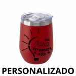 Copo Cuia Térmico Inox 360 ml com Tampa Antivazamento – Vermelho Personalizado – Estilo e Qualidade