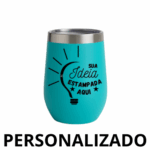 Copo Cuia Térmico Inox 360 ml Personalizado com Tampa Antivazamento – Ciano – Visual Moderno