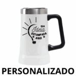 Caneca Térmica Inox de Cerveja 709 ml – Branco Personalizado – Mantenha a Bebida na Temperatura Ideal