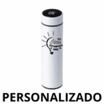 Personalizado - Garrafa Térmica com LED e Termômetro 500 ml – Branco – Tecnologia e Praticidade