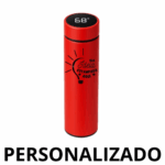 Garrafa Térmica com LED e Termômetro 500 ml - Vermelha (Personalizado)