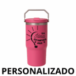 Garrafa Flip Straw Tumbler 900 ml com Alça Superior e Canudo – Pink Personalizado Grande – Modernidade e Praticidade