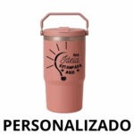 Garrafa Flip Straw Tumbler 900 ml com Alça Superior e Canudo – Rosê Personalizado Grande – Elegância e Funcionalidade
