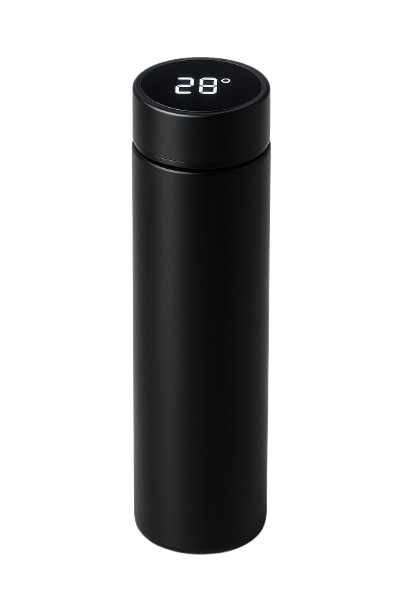 Garrafa Térmica com LED e Termômetro 500ml - Preto (Normal)