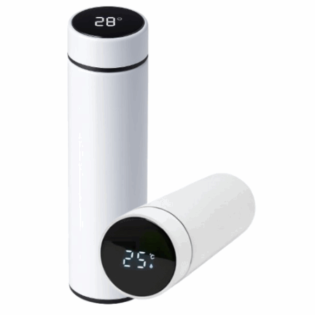 Garrafa Térmica com LED e Termômetro 500 ml - Branco (Normal)
