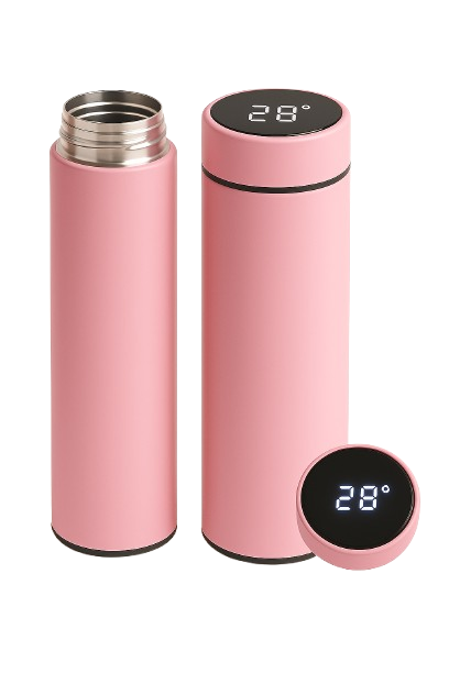 Garrafa Térmica com LED e Termômetro 500 ml - Rosa (Normal)