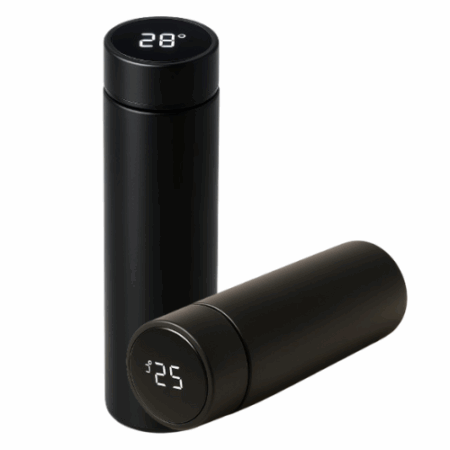 Garrafa Térmica com LED e Termômetro 500ml - Preto (Normal)