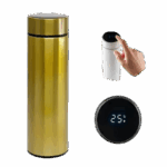 Garrafa Térmica Personalizada com LED e Termômetro 500 ml – Dourado – Tecnologia e Estilo