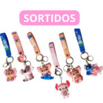 Chaveiro Pingente Animação Premium Emborrachado Kids – Rosa Delicado