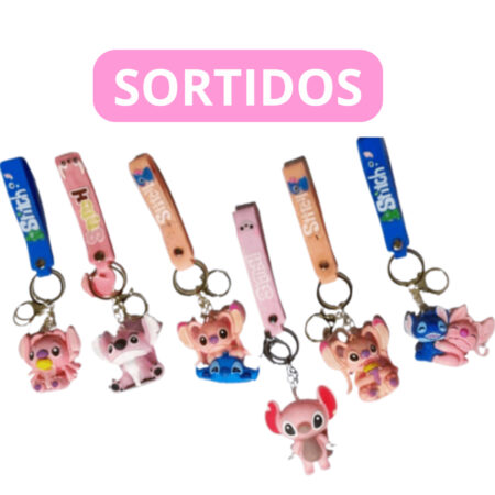 Chaveiro Pingente Animação Premium Emborrachado Kids – Rosa Delicado