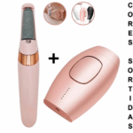 Kit de Cuidados Femininos com Lixador de Pé Elétrico e Depilador Laser – Cores Sortidas – Beleza e Praticidade
