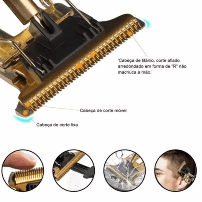 Kit Cuidados Masculinos – Máquina de Cortar Cabelo “Dragão” + Aparador de Pelos para Nariz – Completo e Prático