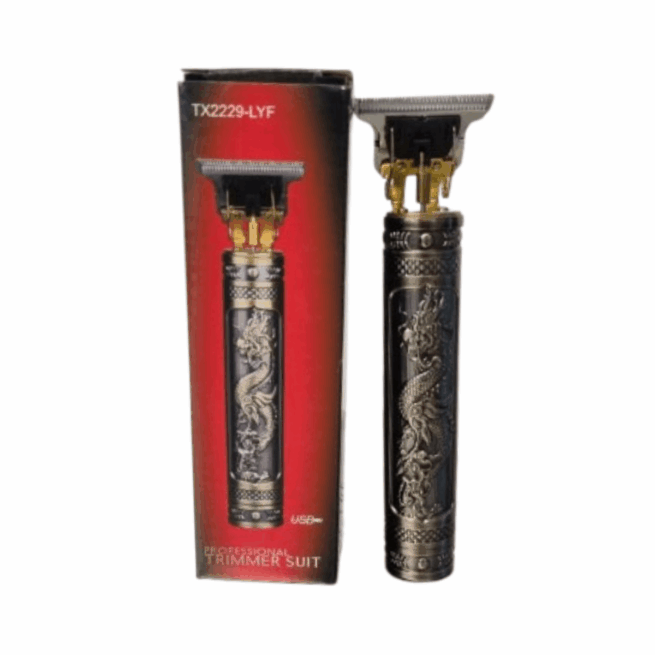 Kit Cuidados Masculinos – Máquina de Cortar Cabelo “Dragão” + Aparador de Pelos para Nariz – Completo e Prático