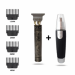 Kit Cuidados Masculinos – Máquina de Cortar Cabelo “Dragão” + Aparador de Pelos para Nariz – Completo e Prático