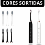 Escova Dental Elétrica X-3 com 6 Modos de Vibração Ultrassônica Bivolt - Cores Sortidas