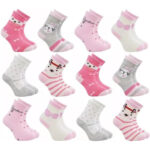 Kit com 6 Meias Femininas Infantis - 3 Pares (Cores Sortidas)