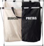 Cesto de Roupa com Duas Partes para Banheiro e Lavanderia – Modelo BM-F1320 – Funcional e Resistente