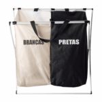 Cesto de Roupa com Duas Partes para Banheiro e Lavanderia – Modelo BM-F1320 – Funcional e Resistente