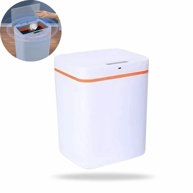 Lixeira Automática 15L Sensor de Movimento – Branco – Praticidade e Higiene