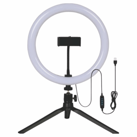 Ring Light 12" com Tripé Regulável para Gravação e Selfie