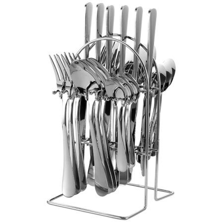 Conjunto 24 Peças de Colheres, Garfos e Facas em Aço Inoxidável – BM-F1075