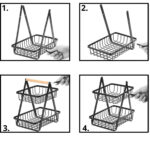Fruteira de Mesa Articulada em Aço Inoxidável com 2 Andares BM-F1112