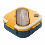 Marmita com Alça e Talheres 1300ml – Amarelo e Azul – Praticidade para Refeições