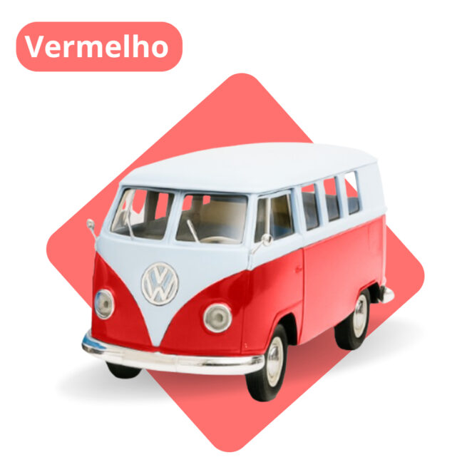 Miniatura Volkswagen Kombi Van Samba 1/25 – Cores Sortidas
