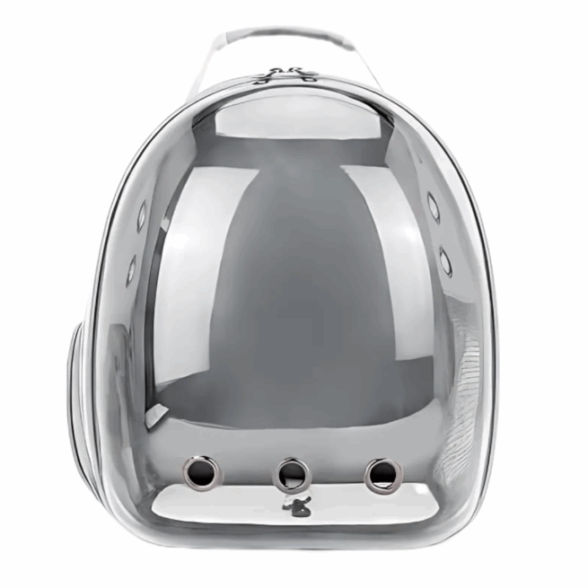 Mochila Pet para Transporte de Cães e Gatos – Cor Cinza – Visão Ampla e Conforto