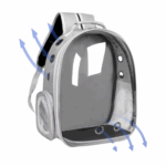 Mochila Pet para Transporte de Cães e Gatos – Cor Cinza – Visão Ampla e Conforto