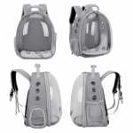 Mochila Pet para Transporte de Cães e Gatos – Cor Cinza – Visão Ampla e Conforto
