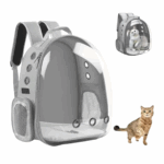 Mochila Pet para Transporte de Cães e Gatos – Cor Cinza – Visão Ampla e Conforto