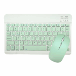 Teclado e Mouse Sem Fio Bluetooth – Conjunto Verde Claro – Compatível com Notebook e Tablet