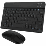 Conjunto Teclado + Mouse Sem Fio Bluetooth para Notebook e Tablet - Preto